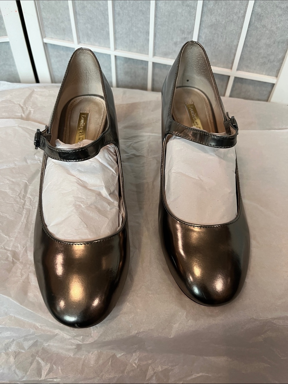 Louise et Cie Metallic Pewter Mary Jane Pumps